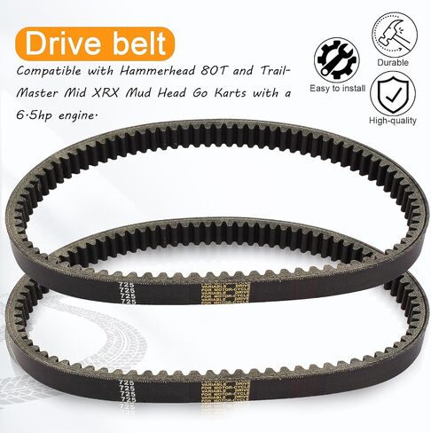 2 Pcs Drive Belt Clutch Compatible with Hammerhead 80T TrailMaster Mid XRX Mud Head Go Kart 6.5HP Engine 9.110.018-9.100.018-725 30 Series Torque Converter 9110018 9100018725 Go-Karts 725 in Saudi Arabia