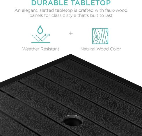 Best Choice Products Wicker Side Table with Umbrella Hole, Square PE Rattan Outdoor End Table for Patio, Garden, Poolside, Deck w/UV-Resistant Frame, Storage Space - Gray in Kuwait
