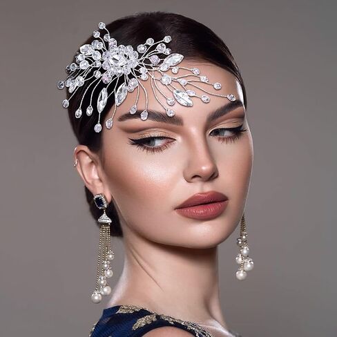 LOVFOIVER لؤلؤة العروس الزفاف مشط الشعر زهرة الفتيات خصلات الشعر الراين إكسسوارات الشعر مقاطع للعرائس ووصيفات العروس in Kuwait