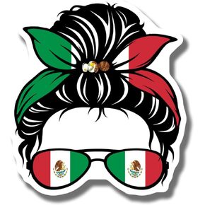Mexican Flag Sunglasses Magnet - Fun Mexico Themed Car Accessory - Mexican Pride Magnet - Fiesta Lovers Gift - Unique Refrigerator Magnet - AAMT0813