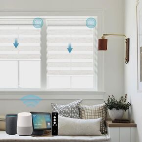 SmartWings Motorized Zebra Shades Work with HomeKit, Alexa, Google Home, 90% Blackout Light Filtering Day Night Sheer Blinds, Privacy Light Control, for Home/Office, Customized, Multi Color Samples