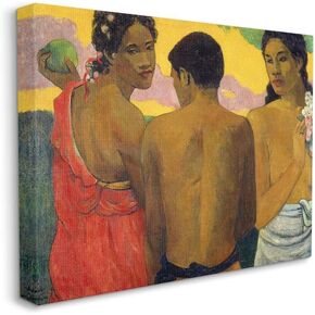 Fustell Industries Sunset Portraits Native Figures Classic Painting ، Design by Paul Gauguin Wall Art ، 24x30 ، Canvas