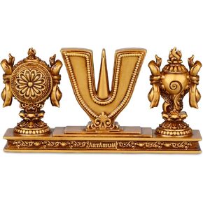 Vaishnav Tilak Figurine Sankh Chakra Tilak of Lord Vishnu Tilak Idol for Temple Decor Home and Office Decorative Items | Hindu God Idols for Car Dashboard and Table Decor Gifts for Men Women