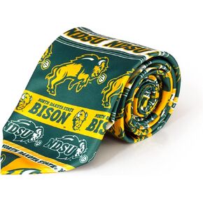 NDSU Men's Logos Tie by Fan Frenzy Gifts | Officially Licensed North Dakota State University Bison Tie | NCAA Sports Ties for Men | Machine-Washable Neckties Made of Microfiber