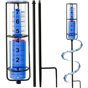 Toiclebor® 7" Capacity Rain Gauge Outdoor,Hanging or Ground Stake,Matte Black(RM-BS7-001) in Saudi Arabia