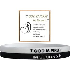 GOD IS FIRST I AM SECOND Bracelet, Inspirational Bible Verse Bracelets for Man Women, Inspirational Bible Verse Gifts for Yourself or Mother or Father