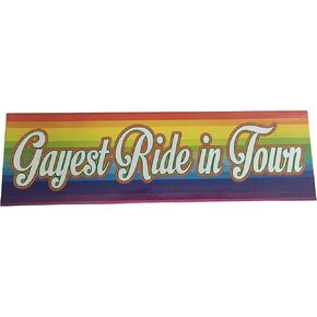 Gayest Ride in Town Rainbow Flexible Car Auto Bumper Magnet - Hilarious!