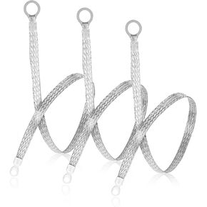3 PCS Ground Strap Automotive, 20 inch Grounding Straps Universal Tinned Copper Cable Straps with Ring Terminals Universal Automotive Flat Braided Copper Ground Strap for Vehicle Cars Engine