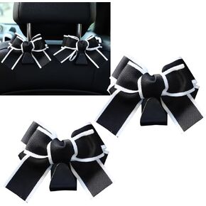 حزمة -2 Car Pow Seat مسند رئيس ، زخرفة خفية إبداعية لطيفة ، خطافات سيارات القوس ، منظم معلق متعدد الوظائف لحقيبة البقالة على الظهر ، Universal لمعظم السيارات (الوردي)