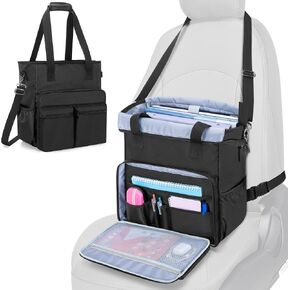 Trunab Car Front Seat Organizer with File Compartment, Laptop Sleeve, Accessories Slots, Adjustable Shoulder Strap, Car Office Storage Bag for Patrol Law Enforcement, Salesman, Business Trip