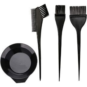Moonmini Hair Dye Color Brush and Bowl Set, 4Pcs Color Bowl Brushes Tool Mixing Bowl Kit Tint Comb for Hair Tint Dying Coloring Applicator