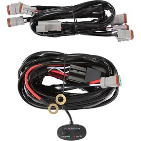 Auxbeam LED Light Bar LED Pod Lights with DRL 6 PCS Wiring Harness ML 10AWG+DRL 18AWG 3PIN DT Plug