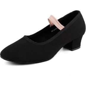 Character Dance Shoes for Women with Elastic Strap,Easy to Put On, Versatile for Various Dances, Fashionable Design - Ideal for Ballroom, Salsa, Tango, Flamenco, Latin Dancers