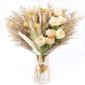 96pcs بامباس ديكور عشب ديكور مجفف بامباس العشب مزيج باقة مجفف الزهور باقة لحفل الزفاف بوهو زهور المنزل ديكور ريفي مزرعة ديكور بوهو زهور المنزل حديقة المنزل