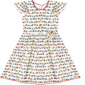 Chandrakala Toddler Girls Frock for Kids Flutter Sleeve Printed Summer Dress (KG124-P)
