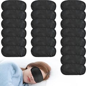 20 PCS قناع عين النوم معصوب العينين مع وسادة الأنف وحزام مرنة نوم القناع غطاء العيون فريق بناء حفلة للسفر نوم قيلولة العيون نوم للنساء الرجال الأسود