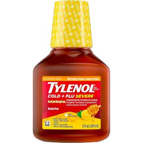 Tylenol Severe Cold + Flu Medicine, Liquid Day Cold & Flu Relief, Honey Lemon, 8 Fl. Oz