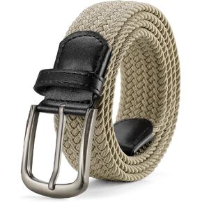GAEKEAO Elastic Braided Stretch Belts for Men 1 3/8"- Mens Gift for Golf Pants Casual Shorts Jeans