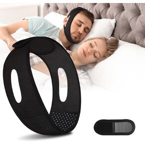 Chin Strap for Sleeping - Adjustable Anti Snoring Devices with Breathable Fit Effective Snoring Solution for Men & Women, Anti Snore Chin Strap Comfortable Design for Nightly Use - Black