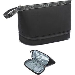 XQXA Toiletry Bag for Men, Hanging Dopp Kit Travel Bag for Men Women, Mens Travel Bag Shaving Bag for Toiletries Accessories (Black) in Saudi Arabia