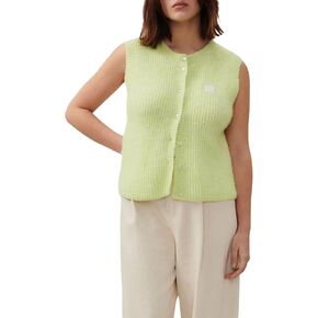 Y2k Girls Summer Knitted Vest Women Knitted Sweater Vest Sleeveless Button Down Ribbed Knit Cardigan Tank Top