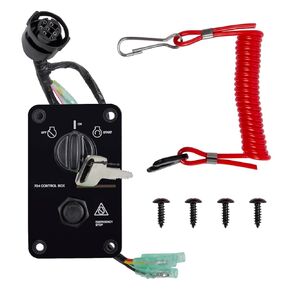 RANSOTO 704-82570-08-00 Panel Outboard Single Engine Key Ignition Switch Panel Assembly Kill Switch Compatible with Yamaha Outboard Yacht Replace 704-82570-11-00 704-82570-12-00