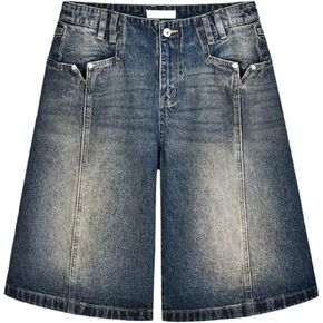 Mens Jorts Y2k Baggy Vintage Grunge Jean Shorts Hip Hop Streetwear Denim Shorts Summer Casual Skater Jorts