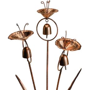 Metal Calla Lilies Flowers with Bells for Outside Yard Art Bronze Wind Chime