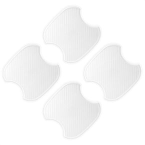 TANGSEN 4Pcs Universal 3D Carbon Fiber Texture Automotive Door Cup Handle Recess Paint Protector Cover Scratch Non-Marking White Silicone Personalize Pad Sticker (M)