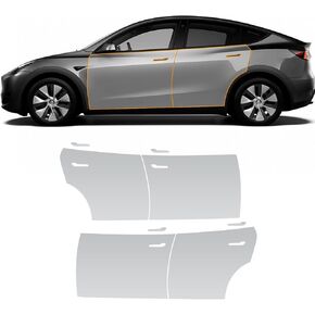 for Tesla Model Y 2017-2024 PPF Precut Gloss Clear Car Paint Protective Film Self Healing TPU HD Film Scratch Protector Exterior Accessories (Door + Door Handle 8Pcs)