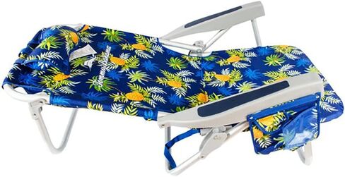 تومي باهاما كرسي شاطئ بتصميم جديد لعام 2022 - 5 أوضاع كلاسيكية معزولة ومسطحة ومبردة ومنشفة من الالومنيوم (سمكة ابحار ونخيل) in Kuwait