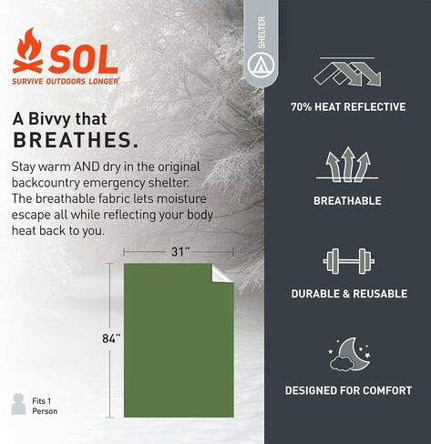 Survive Outdoors Longer 70% Reflective Escape Bivvy, Green in Saudi Arabia