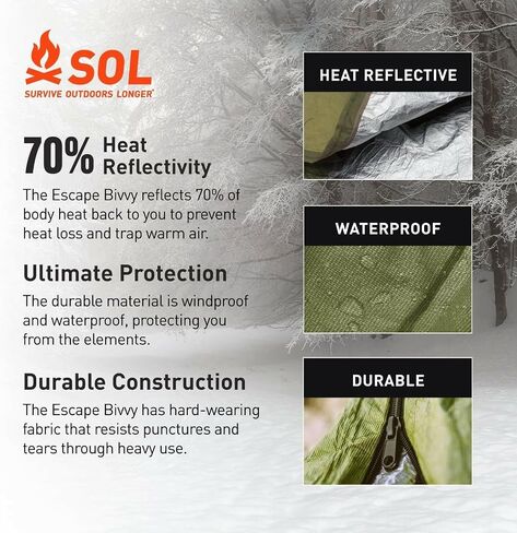 Survive Outdoors Longer 70% Reflective Escape Bivvy, Green in Saudi Arabia