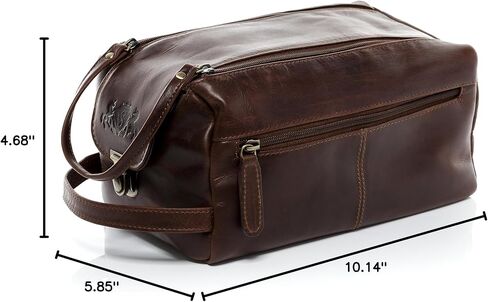 حقيبة أدوات الزينة SID & Vain BRISTOL XL I حقيبة غسيل جلدية فاخرة للرجال والنساء I Travel بين عشية وضحاها حقيبة حلاقة الصالة الرياضية باللون البني in Kuwait