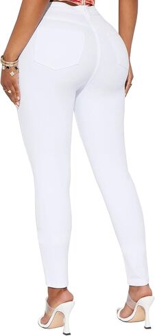 LONGBIDA High Waisted Ripped Skinny Jeans for Women Slim Fit Stretchy Distressed Jeans Y2K Destroyed Ankle Denim Pants in Saudi Arabia