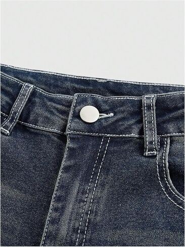 MakeMeChic Women's Bell Bottom Jeans Flare Jeans Embroidered Y2K High Waist Pants in Saudi Arabia