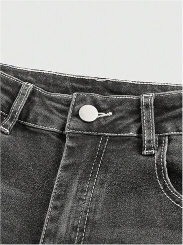 MakeMeChic Women's Bell Bottom Jeans Flare Jeans Embroidered Y2K High Waist Pants in Saudi Arabia