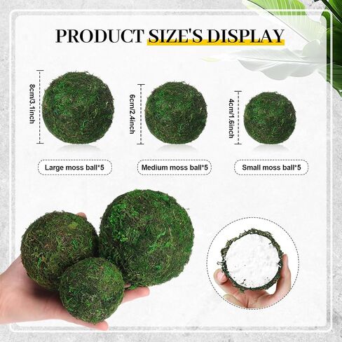 Weysat 25 Pcs Decorative Balls for Centerpiece Bowl Fillers Assorted Natural Green Moss Wicker Rattan Cord Balls for Vase Fillers Home Table Decor in Saudi Arabia