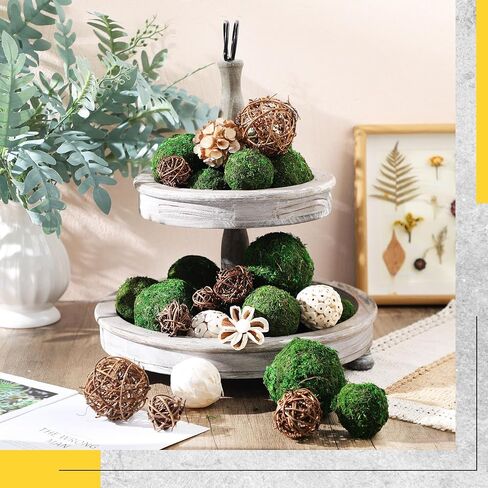 Weysat 25 Pcs Decorative Balls for Centerpiece Bowl Fillers Assorted Natural Green Moss Wicker Rattan Cord Balls for Vase Fillers Home Table Decor in Saudi Arabia