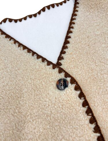 Minclouse Girls Fleece Vest Olcyless Button Down Sherpa سترة ألوان خارجي لطيف مع جيوب للأطفال in Kuwait