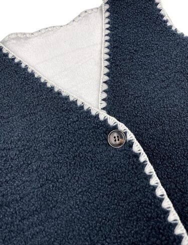 Minclouse Girls Fleece Vest Olcyless Button Down Sherpa سترة ألوان خارجي لطيف مع جيوب للأطفال in Kuwait