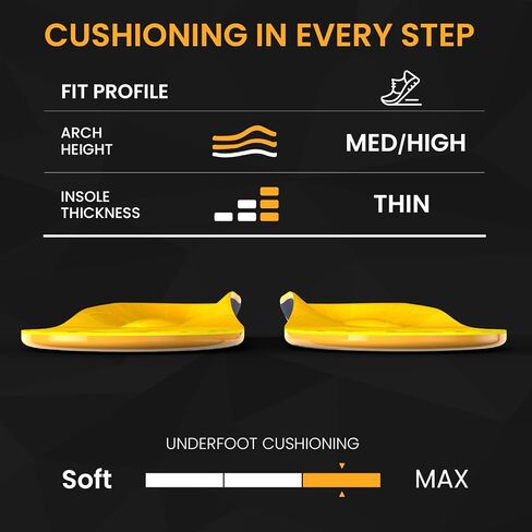Plantar Fasciitis Arch Support Insoles - Welnove High Arch Support Inserts for Standing All Day - Planter Facetious Relief Support Inserts - Heel Spur Relief Shoe Insoles Men Inserts -XL in Saudi Arabia