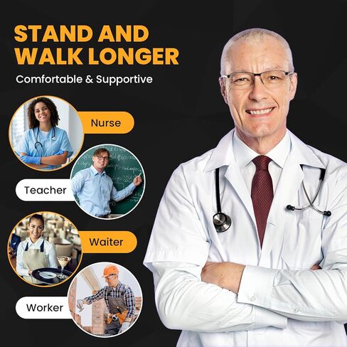 Plantar Fasciitis Arch Support Insoles - Welnove High Arch Support Inserts for Standing All Day - Planter Facetious Relief Support Inserts - Heel Spur Relief Shoe Insoles Men Inserts -XL in Saudi Arabia
