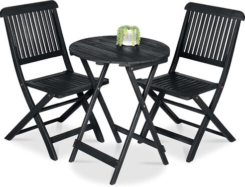 Best Choice Products 3-Piece Acacia Wood Bistro Set, Folding Patio Furniture for Backyard, Balcony, Deck w/ 2 Chairs, Round Coffee Table, Teak Finish - Natural in Saudi Arabia