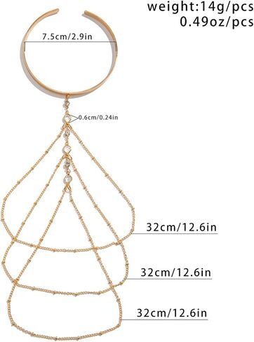 Gold Arm Cuff for Women Layered Crystal Tassel Upper Arm Cuff Multi-layered Bikini Rhinestone Armlet Adjustable Stackable Minimalist Armband Summer Beach Jewelry in Saudi Arabia