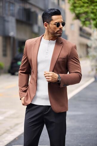 COOFANDY Mens Knit Henley Sweater Long Sleeve Button Down Lightweight Sweater Fall Slim Fit Ribbed Pullover in Saudi Arabia