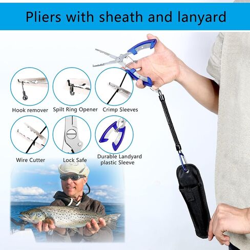 Sosation 134 Pcs Fishing Tool Kit Fishing Gear and Equipment Fishing Pliers Kit Fish Hook Remover Tool Fishing Lip Gripper Set Fishing Lures Baits Tackle Accessories in Saudi Arabia