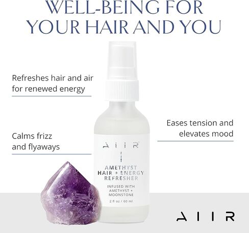 AIIR جمشت الشعر + منعش الطاقة - رذاذ الغرفة المملوء بالكريستال ورذاذ الشعر للطاقة الإيجابية، رذاذ تنظيف الطاقة مع ماء الورد للشعر - 2 أونصة سائلة in Kuwait