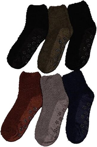 Mamia 6 Pairs Women's Cozy Slipper Socks Fuzzy Sock Multi Color in Saudi Arabia