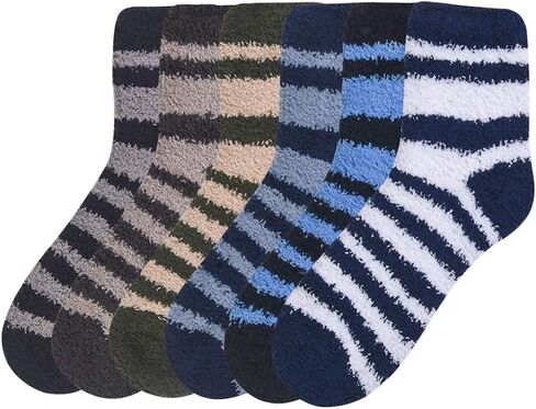 Mamia 6 Pairs Women's Cozy Slipper Socks Fuzzy Sock Multi Color in Saudi Arabia